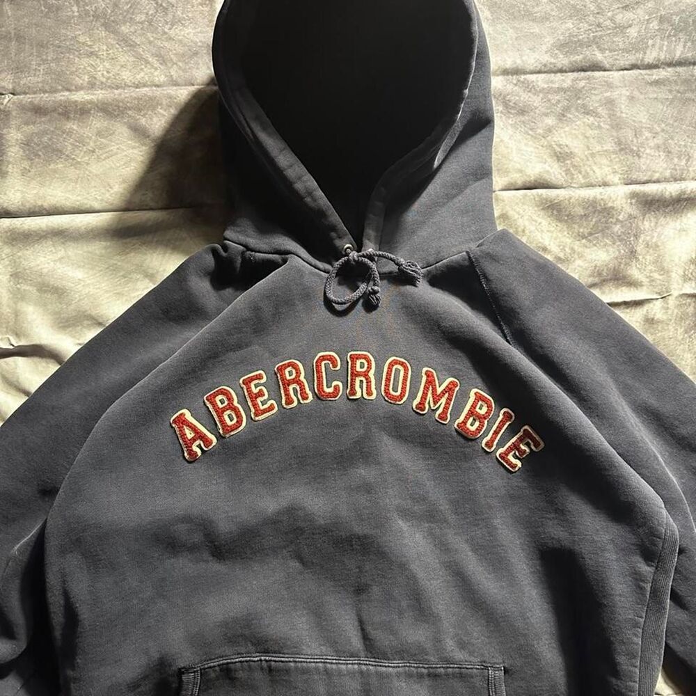 Abercrombie-fitch Men's Navy and Black Hoodie